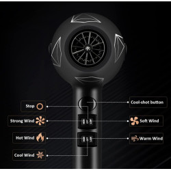 HAARTROCKNER SET MIT 1 DIFFUSOR 2 FÖN KONZENTRATOREN 4 STYLING-KÄMMEN, HAARFÖN HAIR DRYER 3 HEIZ UND 2 GESCHWINDIGKEITSSTUFEN – Bild 2